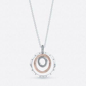 Pandöra Two Tone Circles Pendant Necklace 389483C01