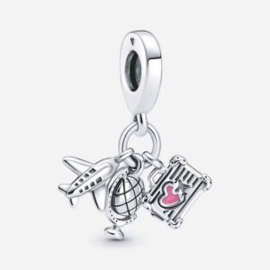 Pandöra Airplane, Globe and Suitcase Pendant Charm 799435C01